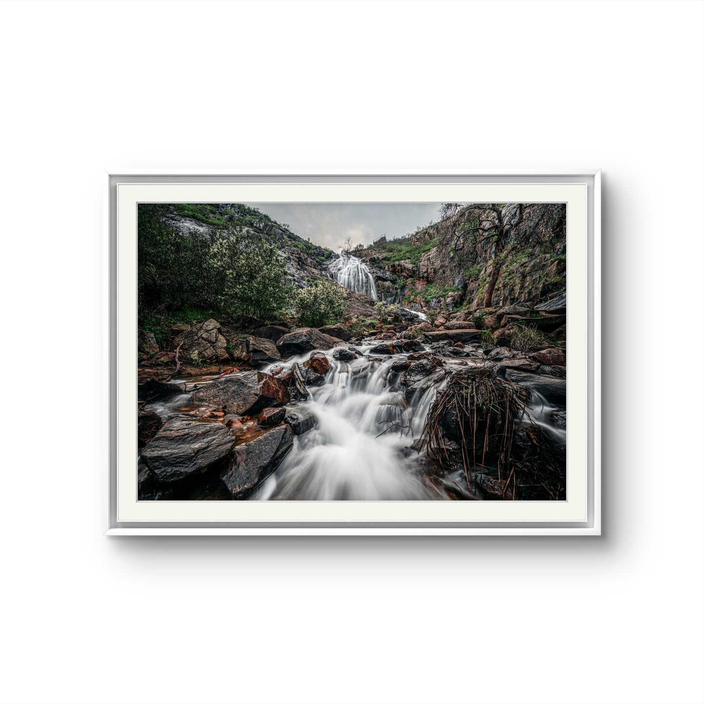 Ethereal Veil - Perth Hills Waterfall - Framed Print-Gilham-Martin Studio
